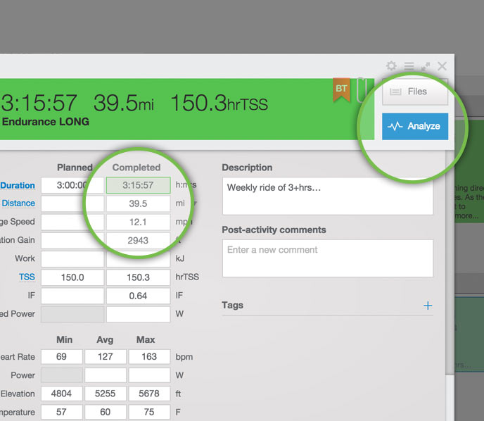 View metrics or click Analyze to view more in depth stats